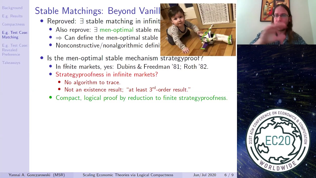 EC'20: To Infinity and Beyond: Scaling Economic Theories via Logical Compactness