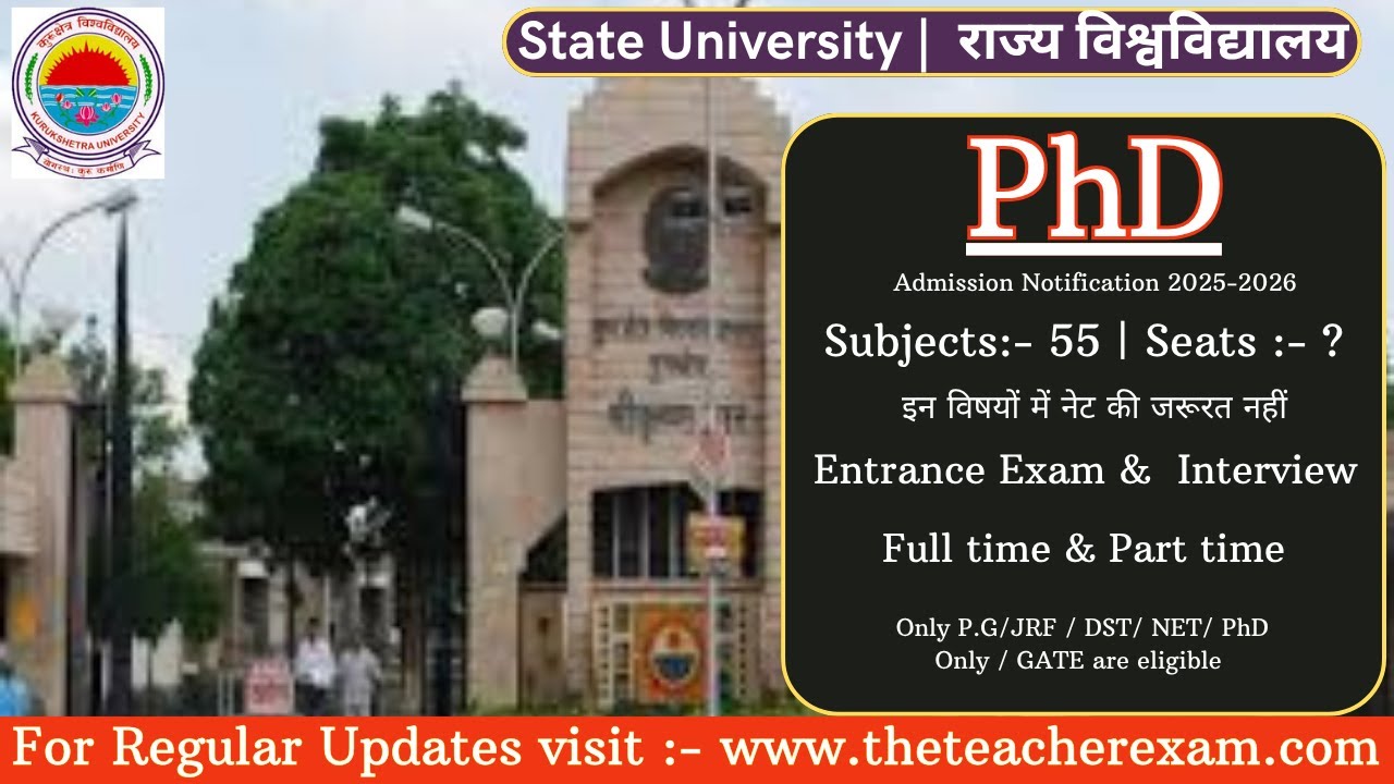 Kurukshetra University (KUK) phd admission 2025 || Phd admission 2025 in  कुरुक्षेत्र विश्वविद्यालय