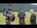 HRH Prince Charles raising the Standard for the 2020 Ballater Highland Games in Deeside, Scotland