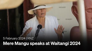 Mere Mangu speaks at Pōwhiri for the Government at Waitangi | 05 February 2024 | RNZ