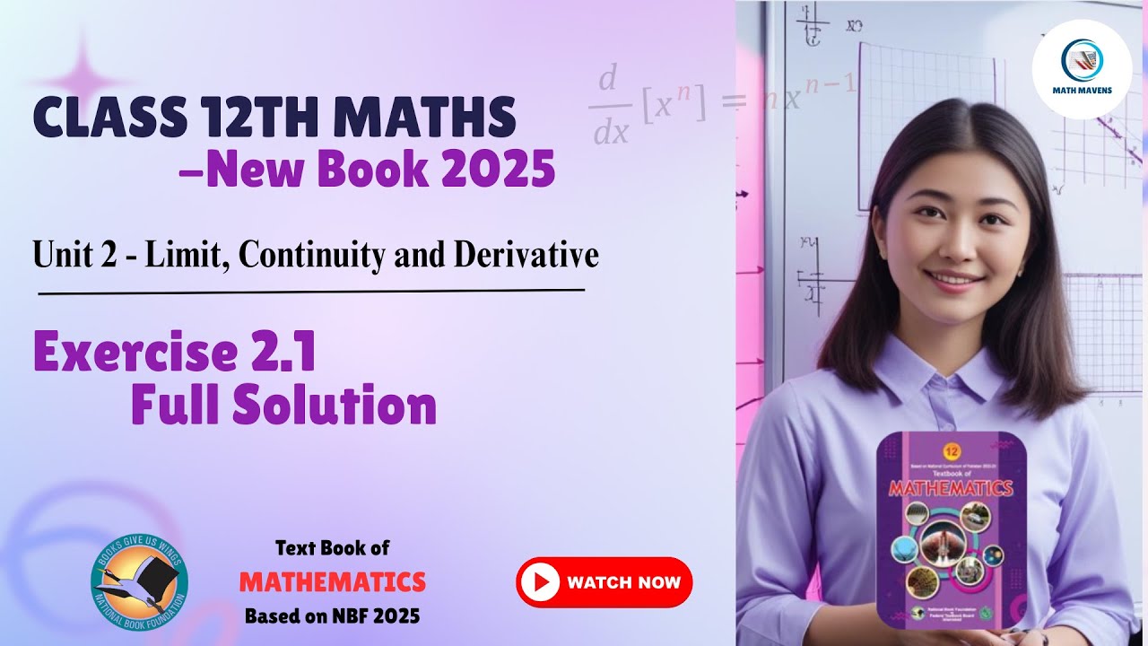 Math Maven Class 12 maths Exercise 2.1 || New Book 2025 || Unit 2 2nd year maths ...