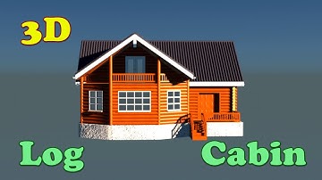 Log Cabin 3D Model. Created in Blender.