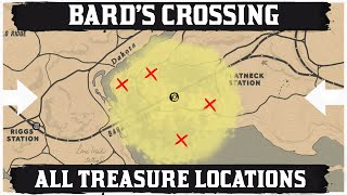 Onde encontrar tesouros do Bardo's Crossing em Red Dead Online? Mapa de  localização