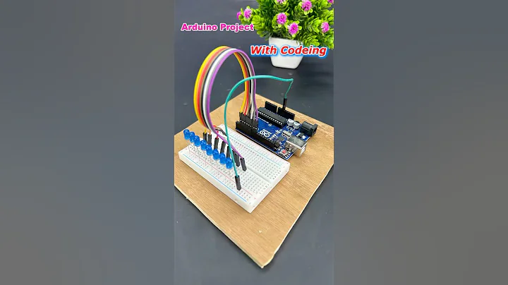 Arduino UNO LED Chaser Lights | Cool DIY School Project #shorts #arduino #trending
