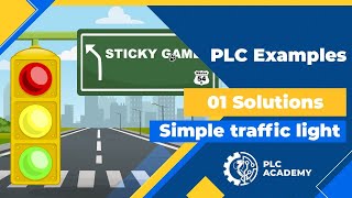 01 Simple traffic light. PLC Animator Solution. PLC Simulator for Android and iOS