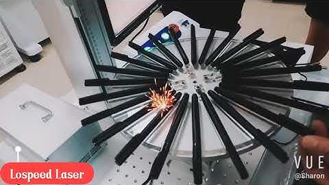 Fiber Laser Marking Machine, Marking pen with Rotary Table