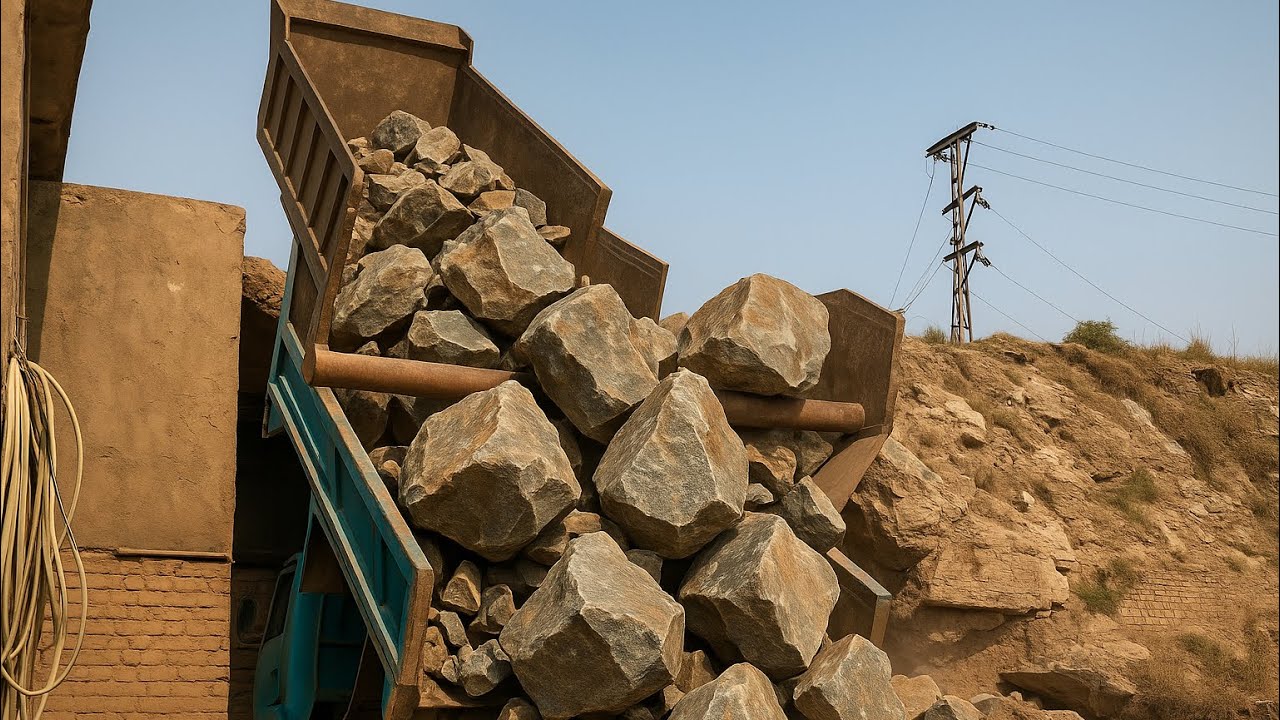 PLAYING with GIANT Rocks! ASMR Rock Quarry CRUSHING Operations - Primary Jaw Crusher in Action.