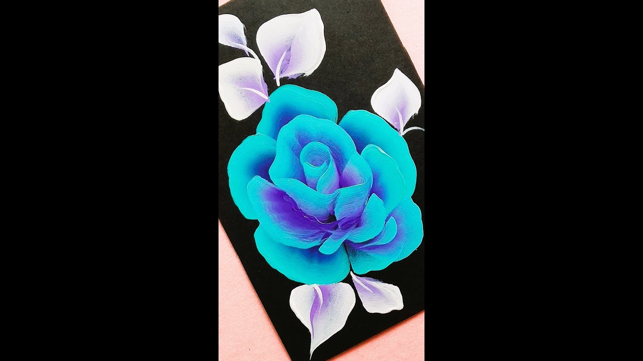 Blue Violet Rose Painting | 