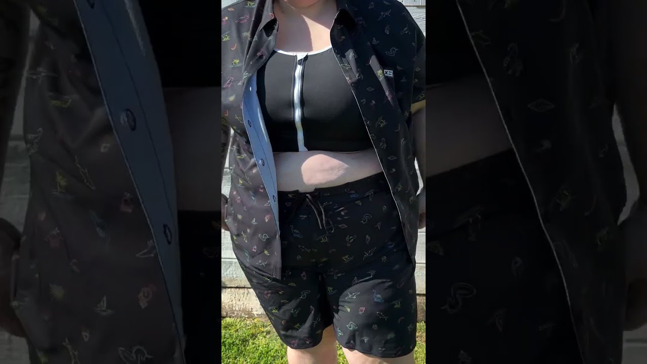 Backyard summer vibes in TomboyX sustainable swim 