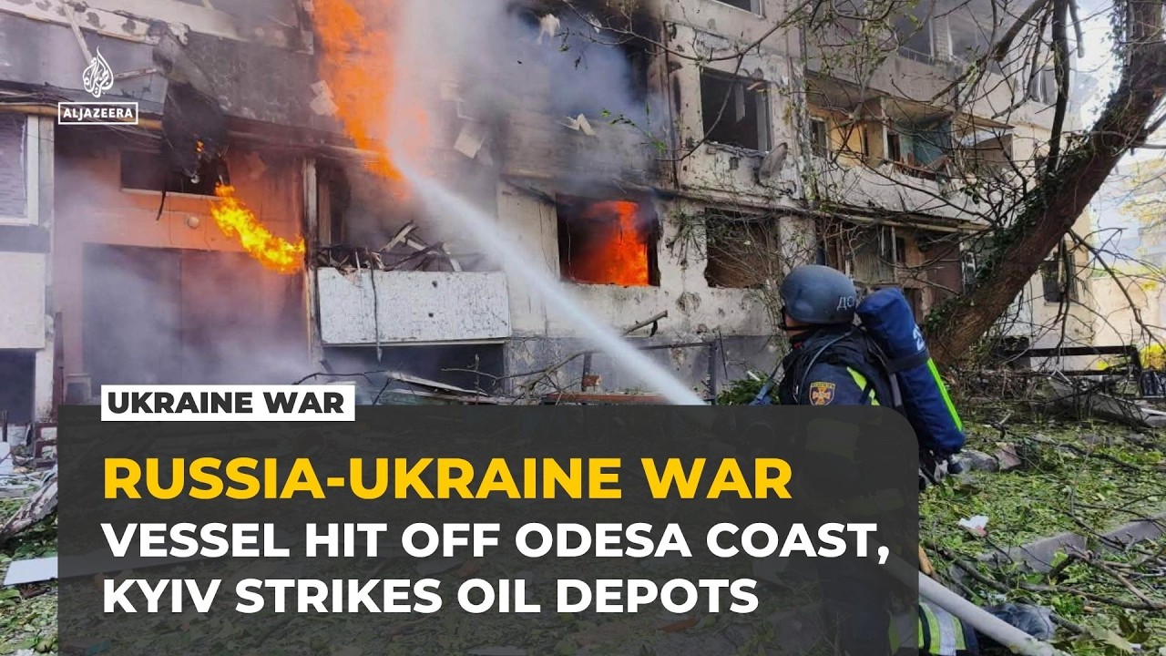 Russian strike on ship off Odesa kills 10 as Ukraine hits oil depot in Moscow