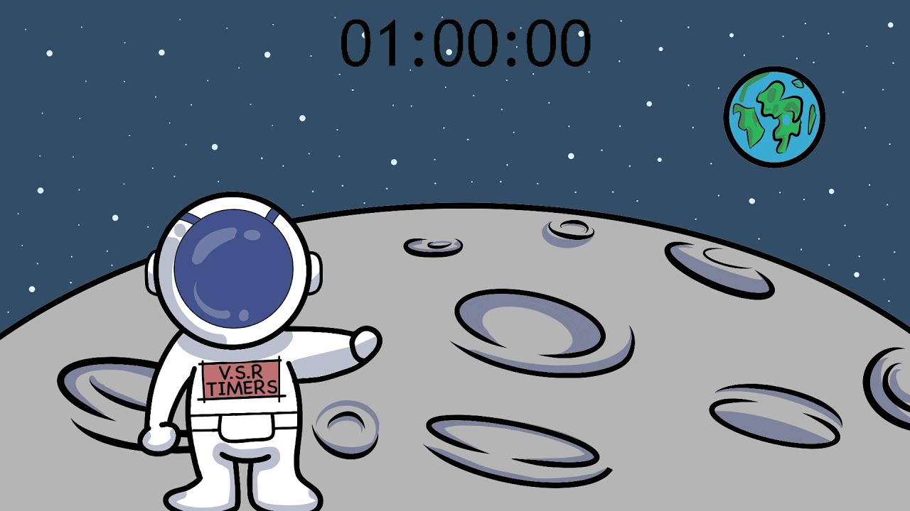 1 Hour Countdown Timer SPACE THEME | Study & Focus | VSR Timers - YouTube