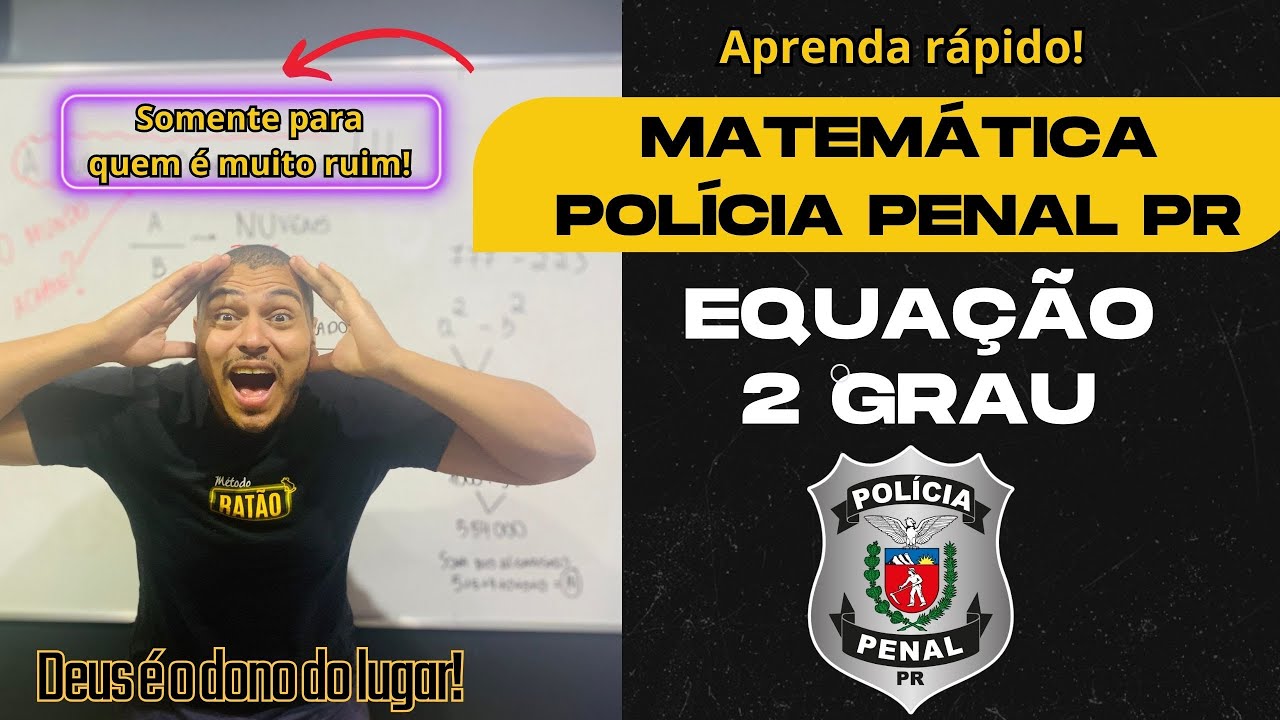 MATEMÁTICA DEPEN PR - EQUAÇÃO DE 2 GRAU - BANCA AOCP - PROF HARISSON DAVI