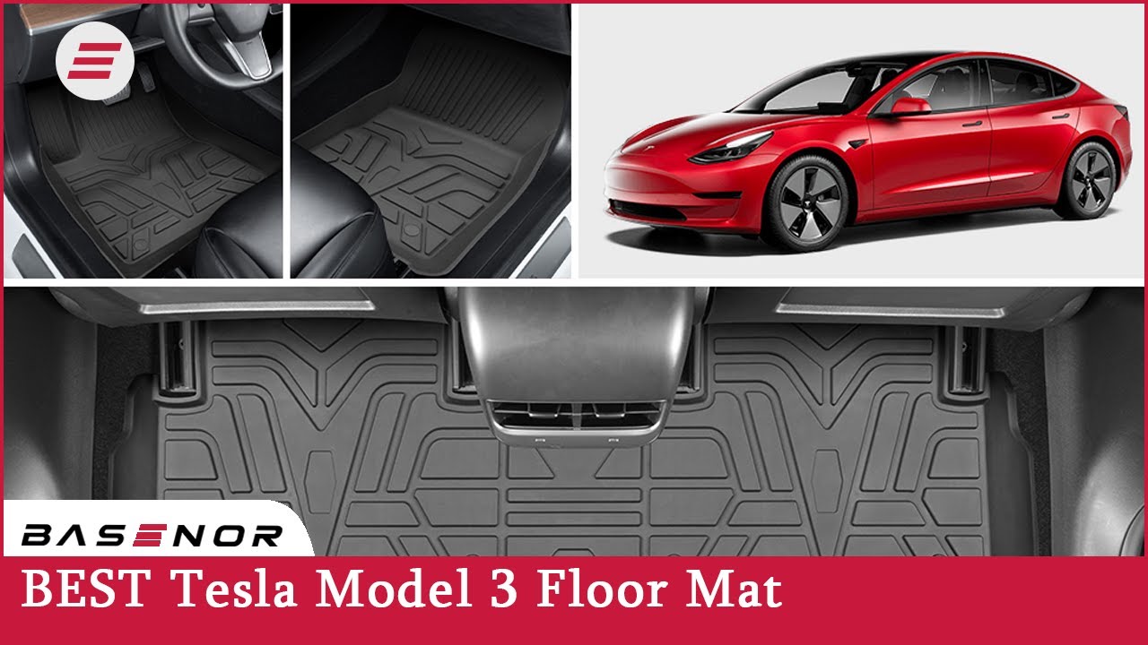 BASENOR Tesla Model 3 Bodenmatte 3D Allwetter Anti-Rutsch