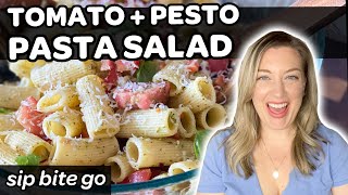 Tomato PESTO pasta salad COLD SIDE DISH for potlucks