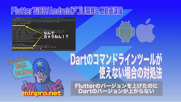 [Flutter]Dartのコマンドラインツールが使えない場合の対処法（Flutterのバージョンを上げたのにDartのバージョンが上がらない場合の対処法）-みんプロ式