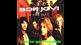 Bon Jovi - My guitar lies bleeding in my arms (subtitulado al español) chords