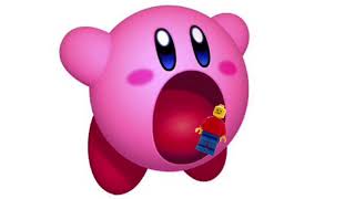 A man has been inhaled by Kirby in LEGO City