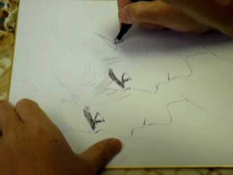 黃偉建示範繪畫俠骨神鑑漫畫人物
