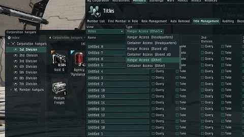 Eve online, corps: Basic Access to Hangars