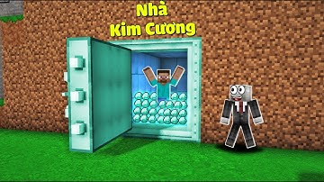 CÁCH LÀM NHÀ BÍ MẬT KIM CƯƠNG TRONG VÁCH NÚI TẶNG ÔNG THỢ RÈN TRONG MINECRAFT | Thử Thách SlenderMan