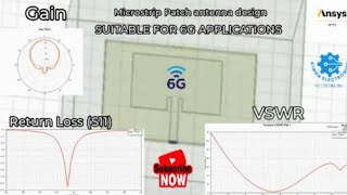 Microstrip Patch Antenna Design for 6G Applications | @AnsysHowTo  | Gain , S11 VSWR Results