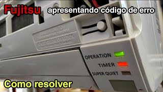 Fujitsu split air conditioner displaying error code 42, LEDs flashing, how to fix it.