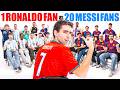 مشجع واحد لرونالدو ضد 20 مشجعا لميسي