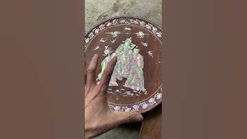 Đĩa gỗ trắc khảm ốc singapore Vip