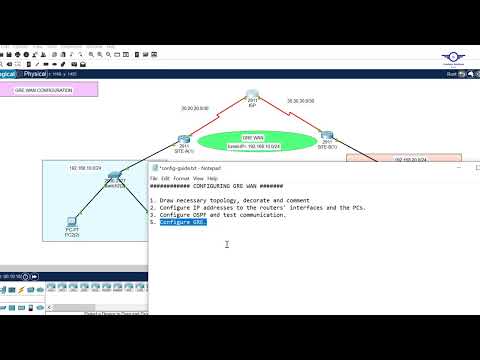 61. GRE Tunnel Configuration in Cisco Packet Tracer | How to configure GRE VPN Tunnel