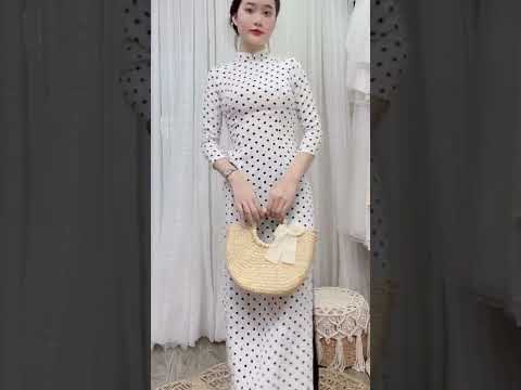 Video Áo dài trắng chấm bi - Áo dài truyền thống may sẵn cổ... - youtube
