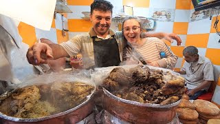 Morocco Street Food  HALAL STREET FOOD in Fes!! BEST Moroccan Couscous + Eating Camel Meat!