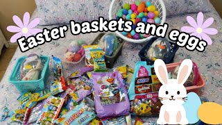 Easter baskets and eggs