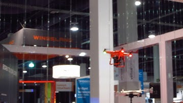 Autel X-Star Orange Drone Flying - CES 2017, LVCC Tech East, Las Vegas, NV