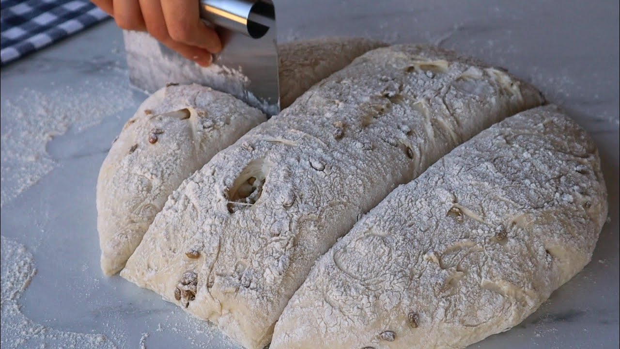 Hamur Yoğurmak Yok☝️ Artık Hazır Almıyorum‼️ Ciabatta Yapmak İşte Bu Kadar Kolay ✅ Ekmek Tarifi 