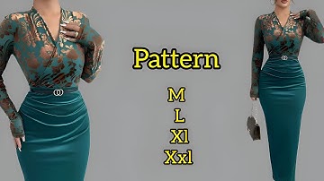  Wrap Dress Pattern Tutorial with Draped Skirt ✂️(for Beginners & Professionals) 💯