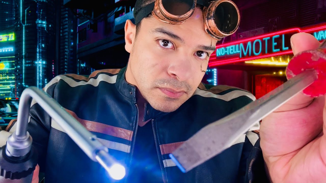 ASMR Español Cyberpunk 2077 Roleplay Arreglándote Para Domir ~Ciencia Ficción Medica Examen Craneal