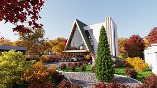 Проект А-Фрейм  S - 96м2.  Animation cottage project. Архитектурная студия Belousov Architect.