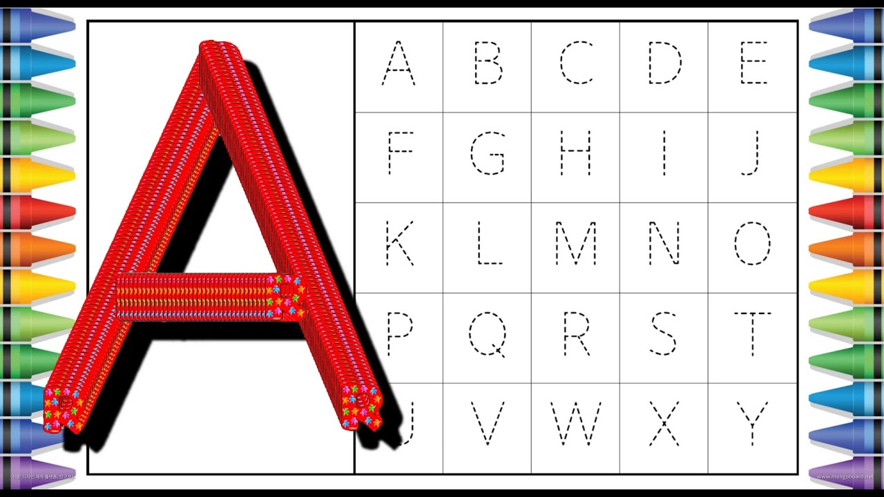[알파벳 놀이] 유아 어린이 위한 Alphabet 대문자 A부터 Z까지 따라쓰기 | Alphabet A to Z, abcd, a ...