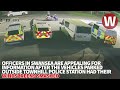 Four police vehicles smashed up outside station