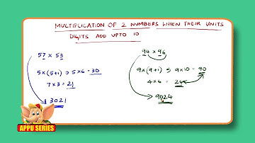 Multiply any 2 numbers whose unit digits add up to 10 - Math Trick