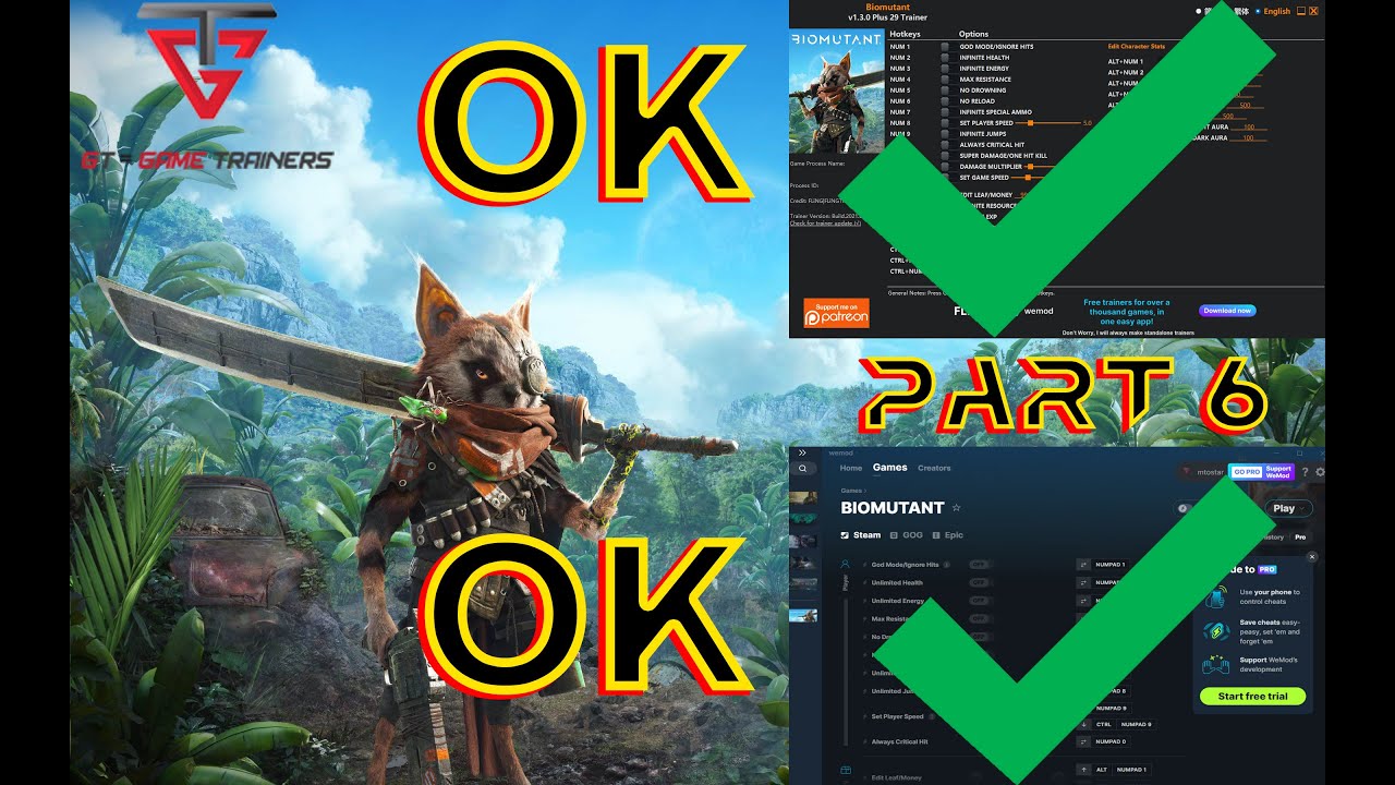 BIOMUTANT gameplay part 6 - FLiNG and WeMod Trainers testing