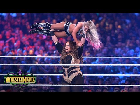 Nia Jax tosses Alexa Bliss around the ring like a rag doll: WrestleMania 34 (WWE Network Exclusive)