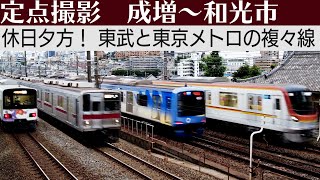 【10倍速】休日夕方 東武東上線・東京メトロ有楽町・副都心線成増～和光市【定点撮影】