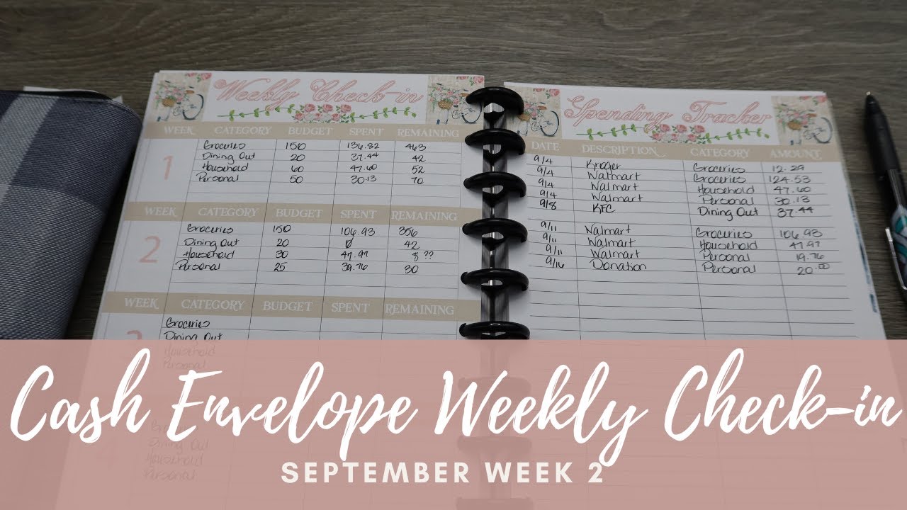 Weekly Check-in| September 2022-Cash Envelope Week 2 Check-in| Debt: $0 ...