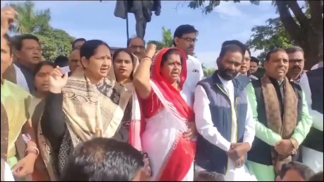 Congress legislators protest outside the assembly