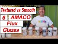 New amaco flux glazes on textured and smooth surfaces