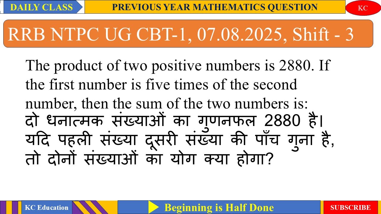 The product of two positive numbers is 2880. If the first number is ...