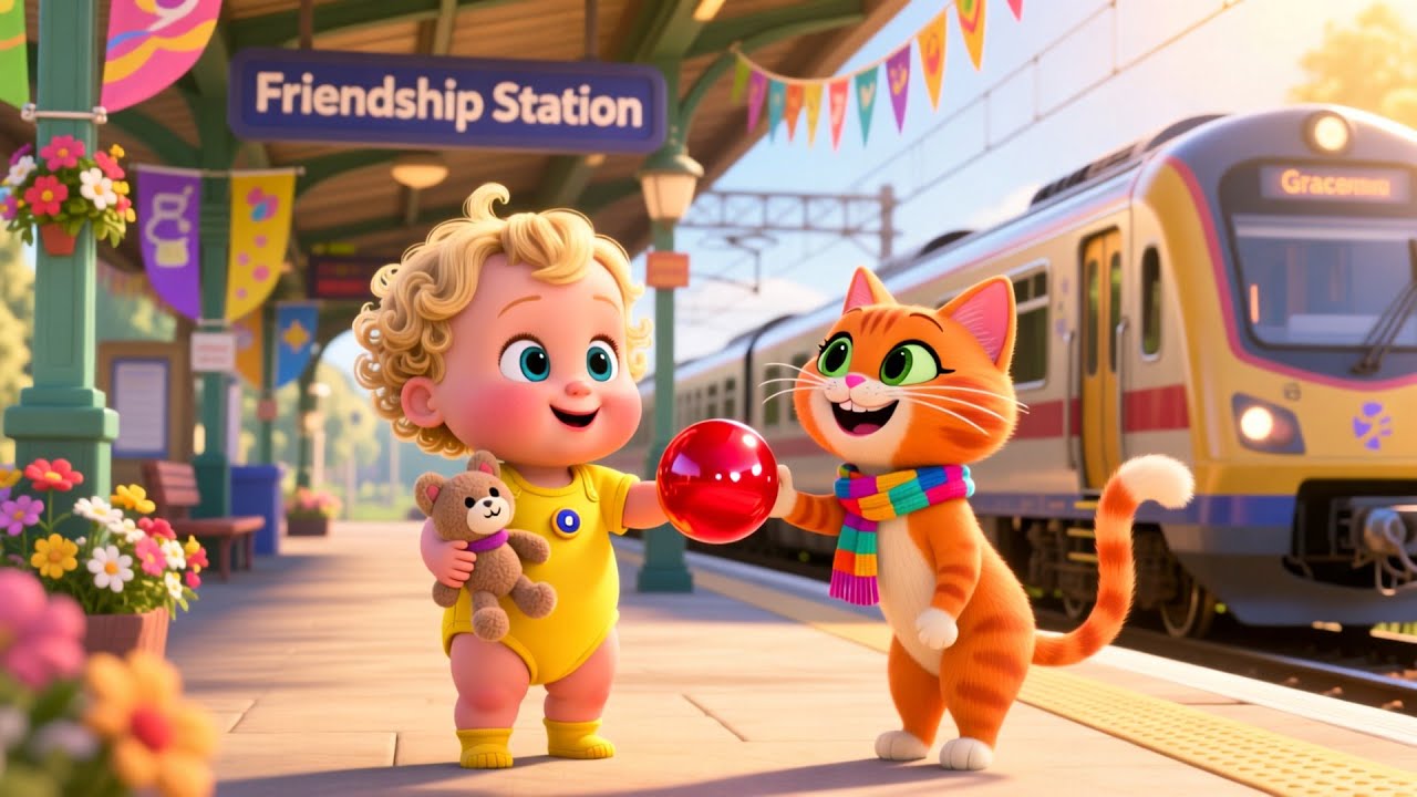 Sunny Yard Train Boom 🚂🌞 Fun Train Song for Kids | Learning & Playtime Adventure