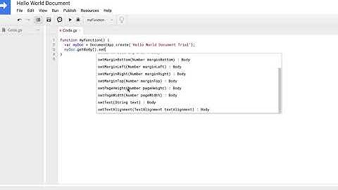 Hello World with AppScript