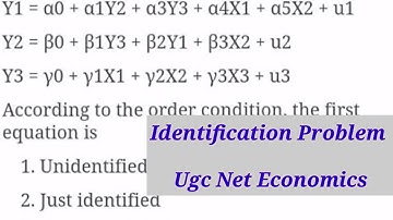 Identification problem in econometrics|| order condition simultaneous equations